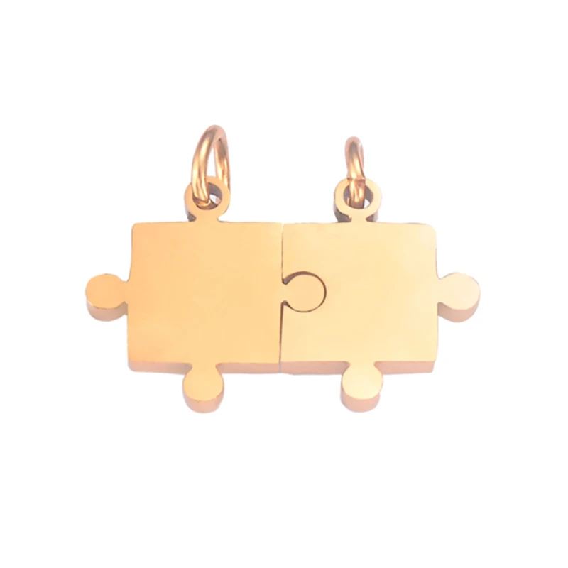 5 teile/los Spiegel Polnischen Edelstahl Puzzle Charms Großhandel DIY Halskette Armband Machen Charms Schmuck Machen Charms – Detail 4