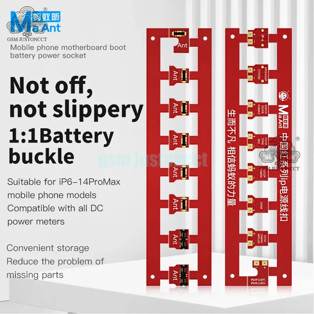 Maant Ip Power Cable Buckle Presa Di Alimentazione Della Batteria Per Ip6-14Pro Max Power Block Pcb Hard Row Battery Power Holder Cina Red
