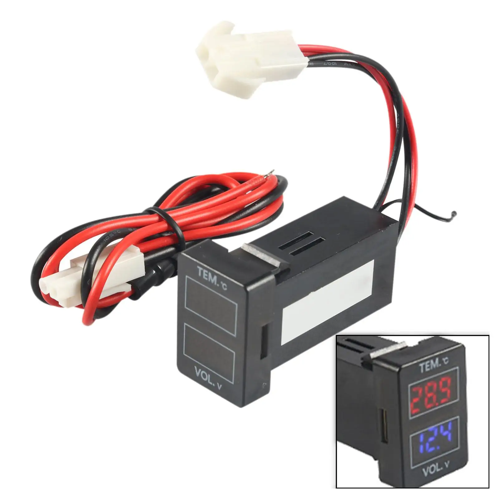 Digital Voltage Temperature Display Meter for Toyota Repair Voltmeter Panel