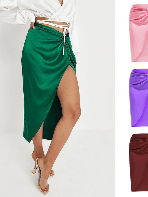 Satin Sheath Skirt