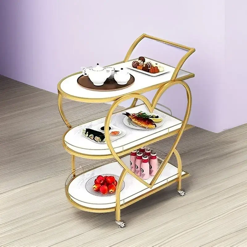 Hotel restaurant cart double-layer cake cart wine water bar illuminated small KTV with lighting light luxury club