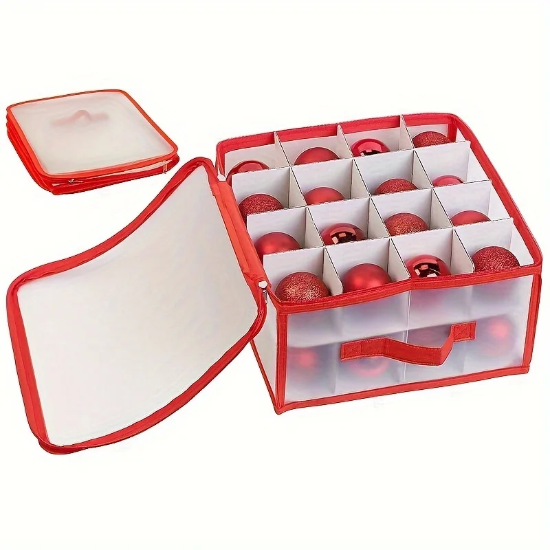 Description Picture 5 of item32/64 Grid Baubles Storage Box Christmas Balls Storage Xmas Tree Decorations Organizer Bauble Storage Divider Toys Home Storage