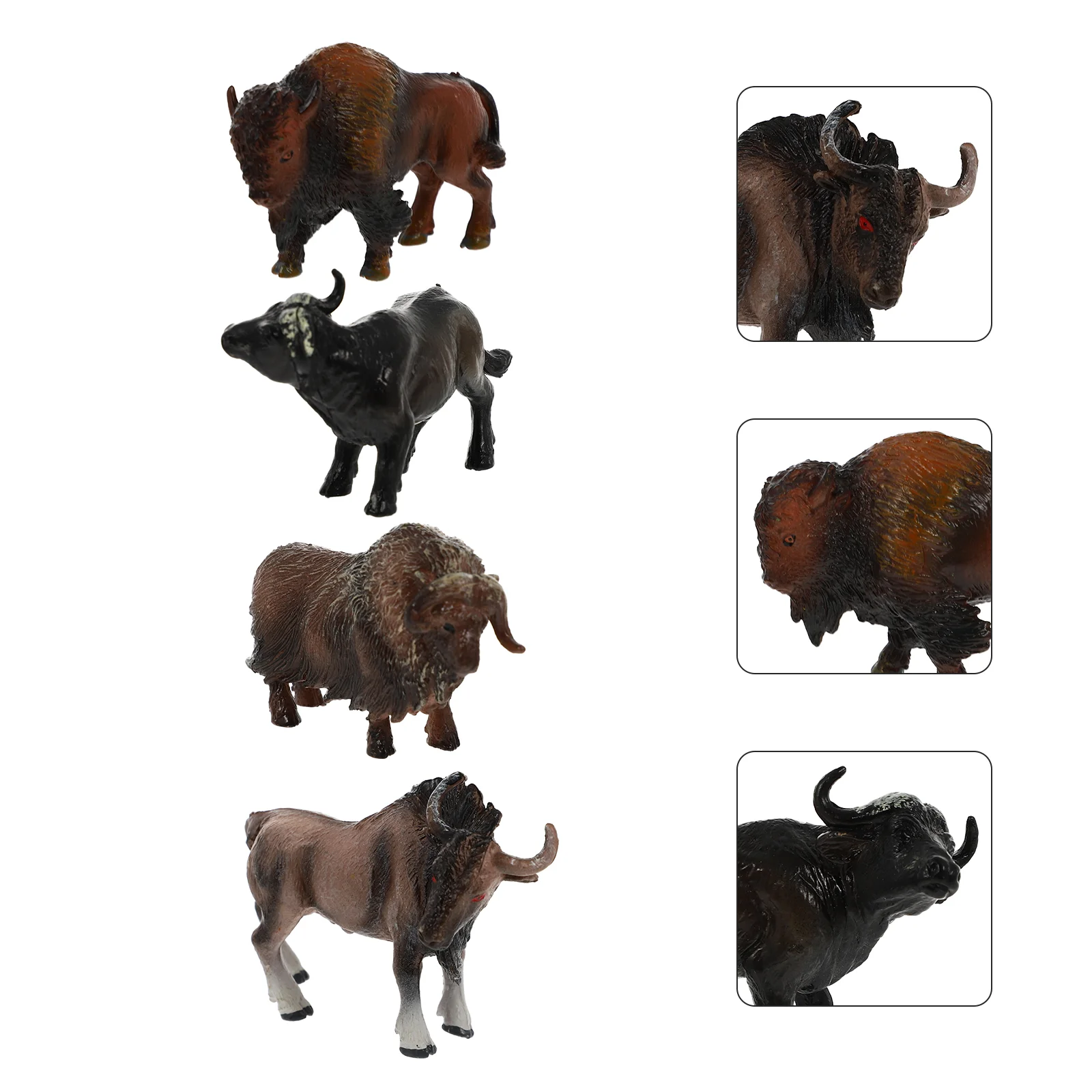 

4Pcs Cows Figurines Bulls Toys Farm Animal Figure Realistic Plastic Cattle Models