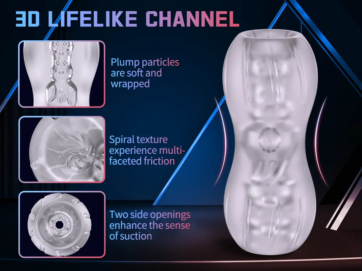 Masturbatore a mano trasparente Held Realistico Pompini Gola profonda Stimolatore in silicone per uomini Dildo_voghion.com