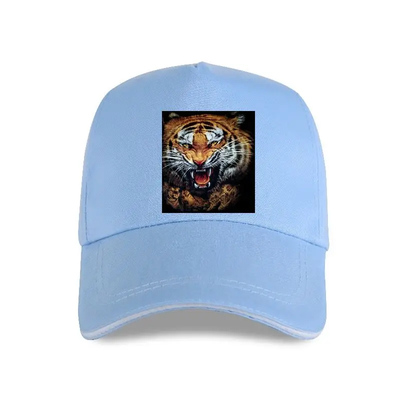 

new cap hat 3d Ferocious tigers printing Men's 100% cotton Baseball Cap men black 3d tiger design loose man plus size