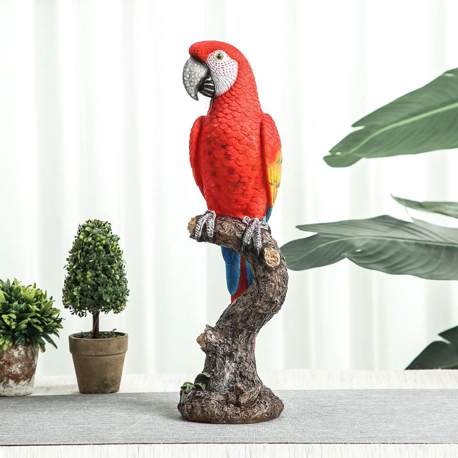 Bird Animal Figurine Garden Perching on Branch Decorative Modern Resin Parrot Statue for Pond Party Office Cabinet Bookshelf Bird Animal Figurine Garden Perching on Branch Decorative Modern Resin Parrot Statue for Pond Party Office Cabinet Bookshelf