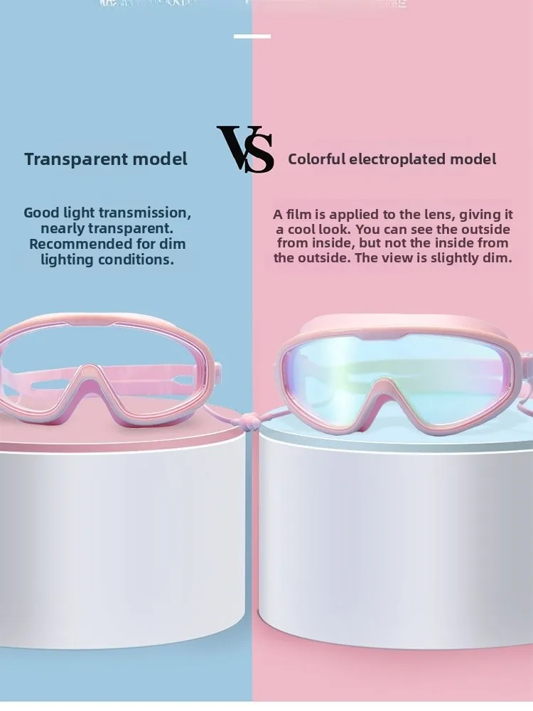 Durable Swimming Goggles Large Frame Wide View Anti-glare Lens_voghion.com