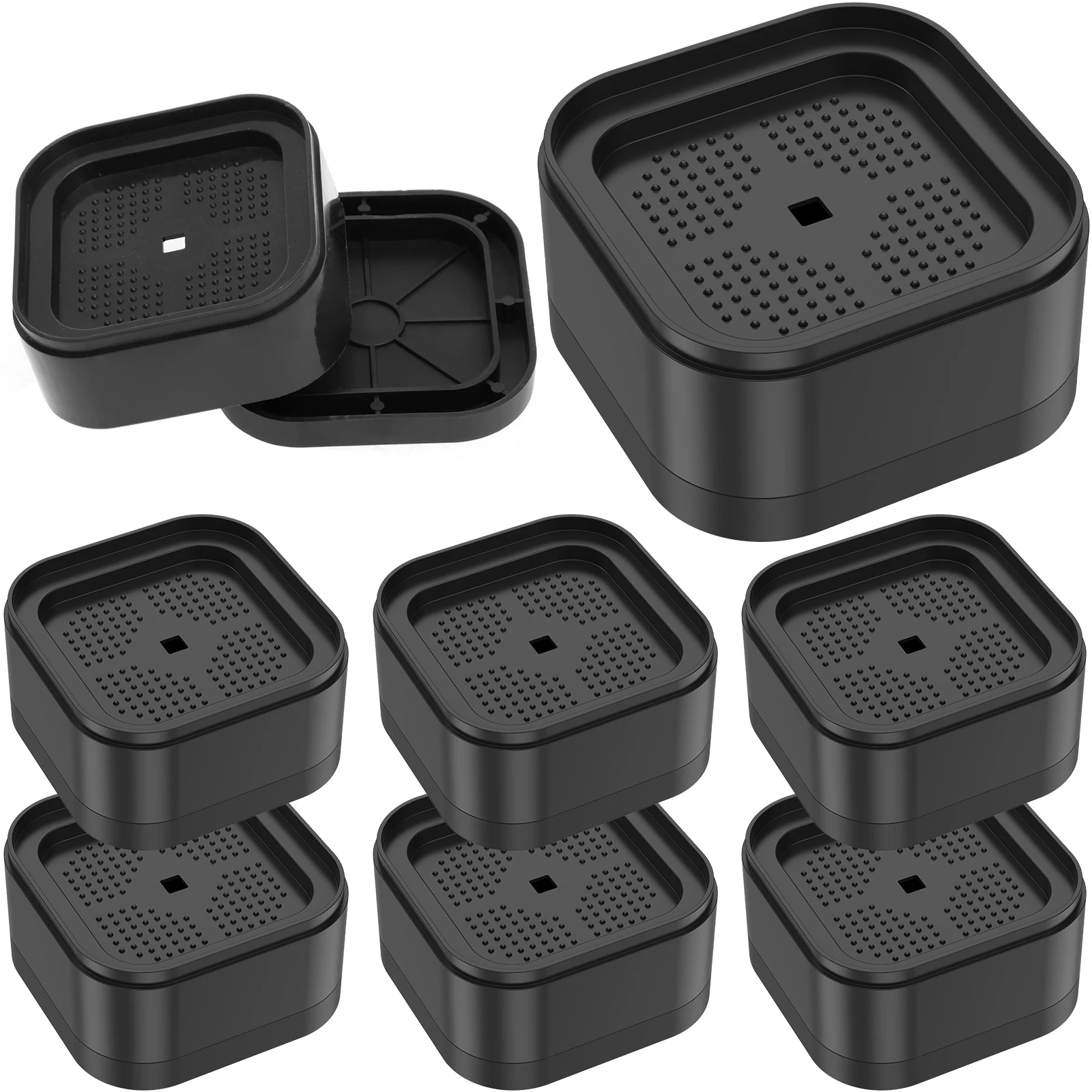 Adjustable Furniture Risers - Stackable Square Blocks for Lifting Beds, Tables, Desks, and Couches by 1, 2, or 3