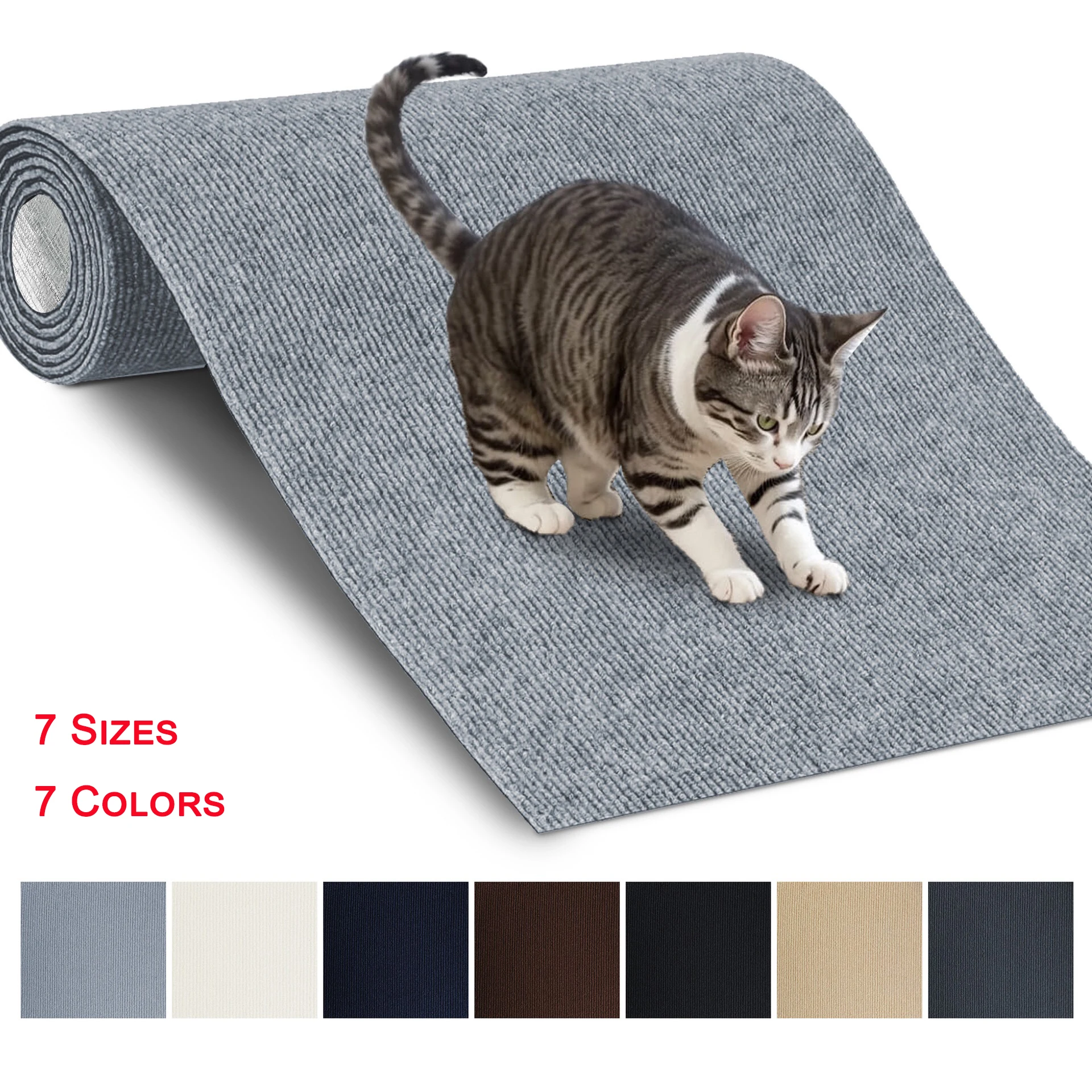 Cat Scratching Mat 7 Sizes/Colors Trimmable Cat Carpet Scratching Carpet Corner Wall DIY Scratch Sofa Furniture Protector
