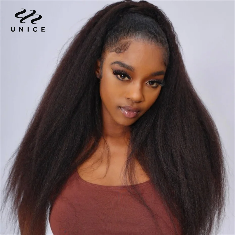 UNice Kinky Straight Ponytail Extension Wrap Around Easy Install With