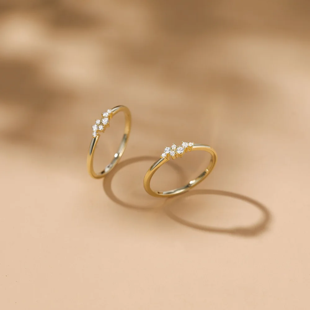 1.5mm 925 Sterling Silver 14K Gold Plated CZ Wedding Band Dainty Stackable Cubic Zirconia Engagement Rings for Women For silver ring,wedding rings,silver rings,gold plated rings,gold plated silver ring