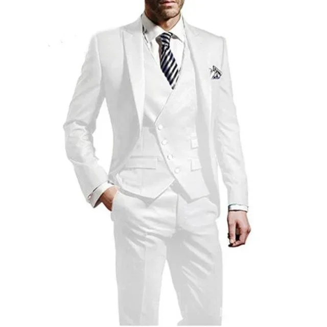 Description Picture 3 of itemFormal Men Suits Slim Fit Suit For Men Tailored Groom Tuxedo Blazer for Wedding Prom Jacket +Pants +Vest