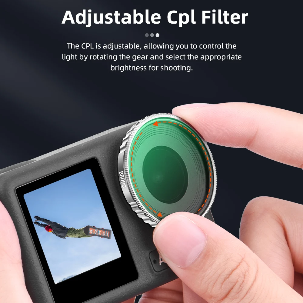 Description Picture 6 of itemBRDRC CPL ND8 ND16 ND32 Lens Filter Set Aluminium Alloy Frame for DJI OSMO Action 5 Pro/4/3 ND UV Lens Action Camera Accessories