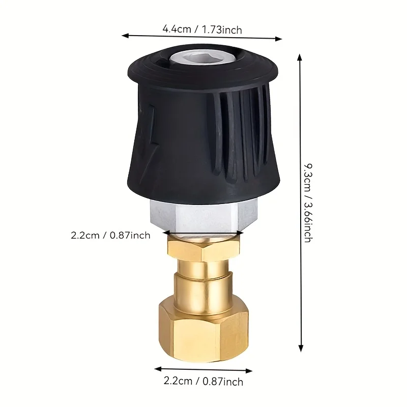 High Pressure Water Gun with 360° Swivel Nozzle, Durable Plastic, Brass and plastic Connectors, Anti-Tangle Car Wash Adapter 4