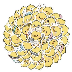Adorable Yellow Duck Graffiti Stickers: Perfect for Decorating Water Bottles, Laptops, Phones, Suitcases, Skateboards, Guitars, Gift Boxes, Parties, and Holiday Presents (50Pcs)