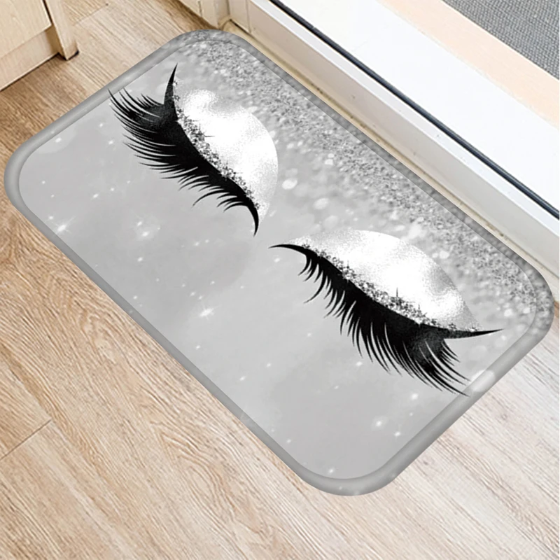 Eyelash Printed Pattern Carpet Kitchen Entrance Door Mat Home Hallway