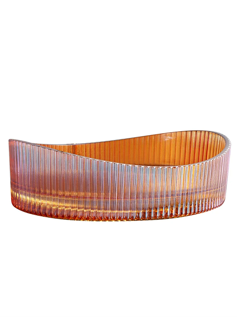 Minimalist style elliptical crystal washbasin, flute series, tabletop basin, bathroom washbasin