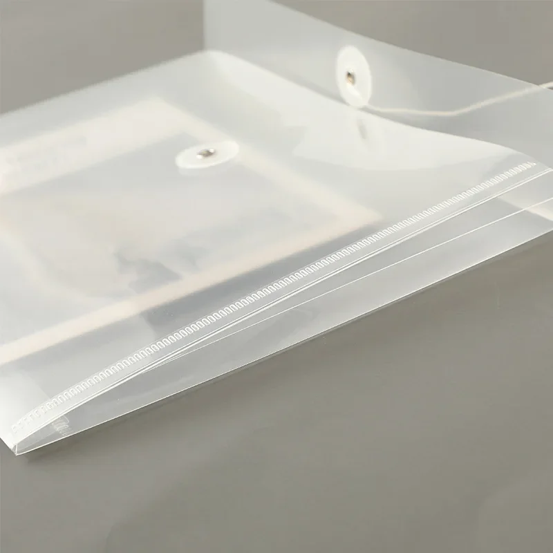 투명 방수 PP 와인딩 포켓 폴더, 수평 및 수직 로프 포장 파일 가방, 포켓 봉투, A5, A6