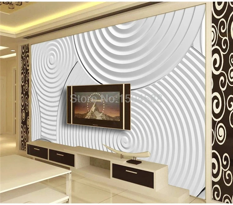 personalizado mural papel de parede moderno abstrato linha alívio círculo ondulado moda sala tv arte fundo da parede