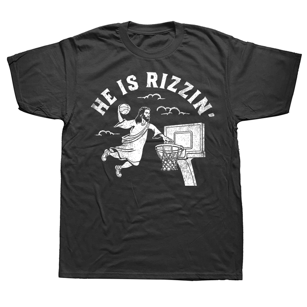 Lustige Jesus Religiöse Oster-T-Shirts für Männer und Frauen aus Reiner Baumwolle, Humorvolle Streetwear, Kurzarm-Unisex-Loose-Fit-Kleidung