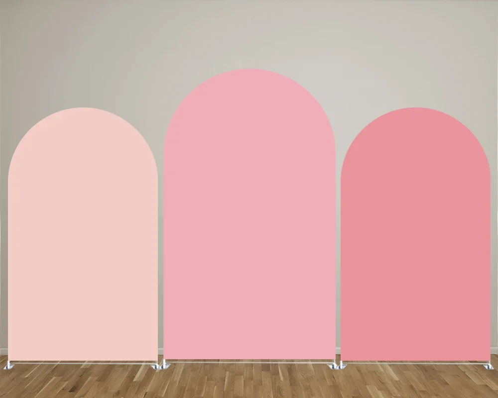 

Pink Solid Color Arch Backdrop Covers for Parties, Arched Panels Wedding Birthday and Baby Shower Party Decoration Props