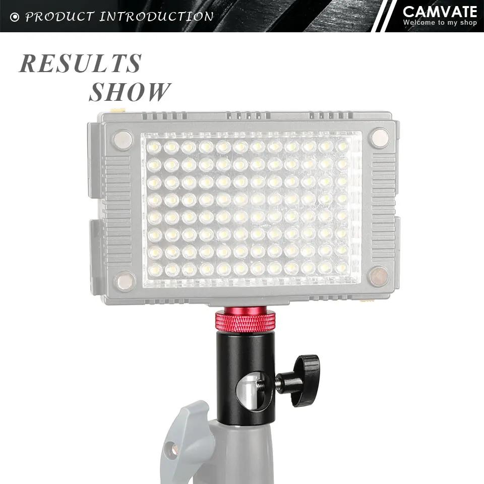 Light Stand Head (16mm ) With 1/4"-20 Thread Screw Mount For Camera Monitor/ Fla