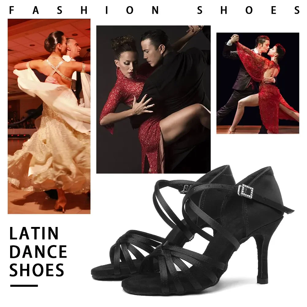 New Women's Latin Dance Shoes Ballroom High Heel Dance Shoes Soft Sole Tango Salsa Party Shoes For Ladies Girl Sandals