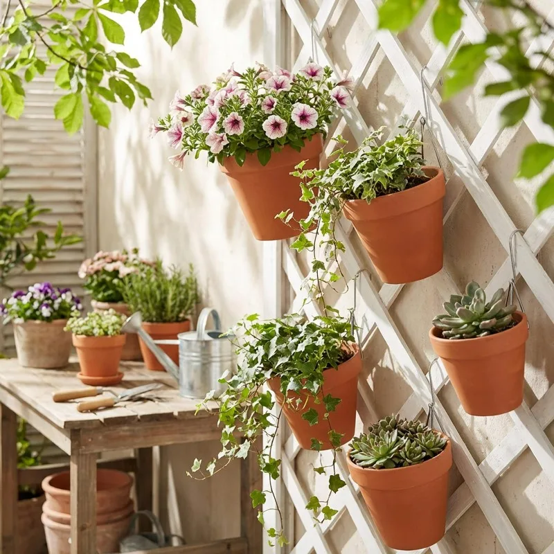 Outdoor Garden Wall-Mounted Stainless Steel Plant Hanger Clips