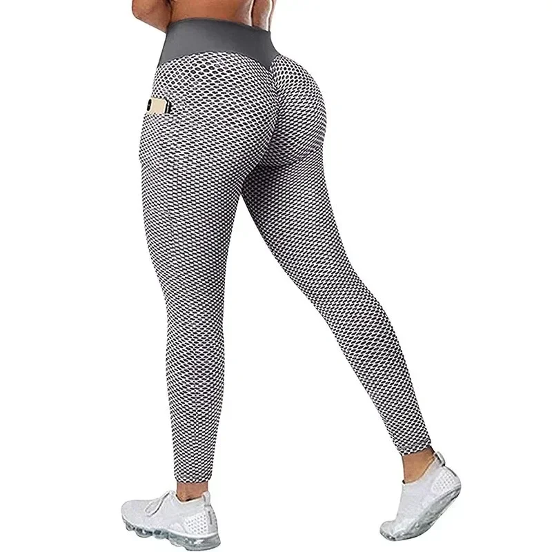 Women Yoga Leggings Double Hidden Zippers Mesh Shape Gym Panties Crotchless