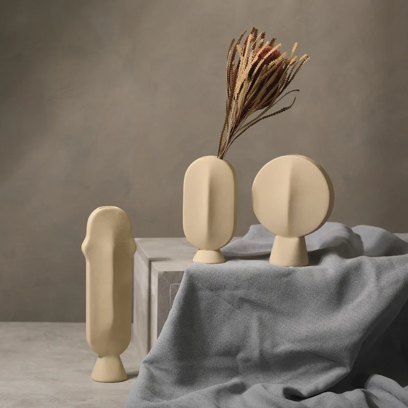 

Abstract Face Vase Modern Room Decor Ceramic Flower Vases Creative Home Decoration Accessories Minimalist Tabletop Vase Ornament