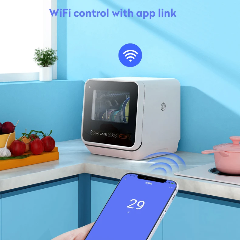 Mini portable table automatic dishwasher Hotel independent home restaurant kitchen dishwasher 435x420x435mm 4