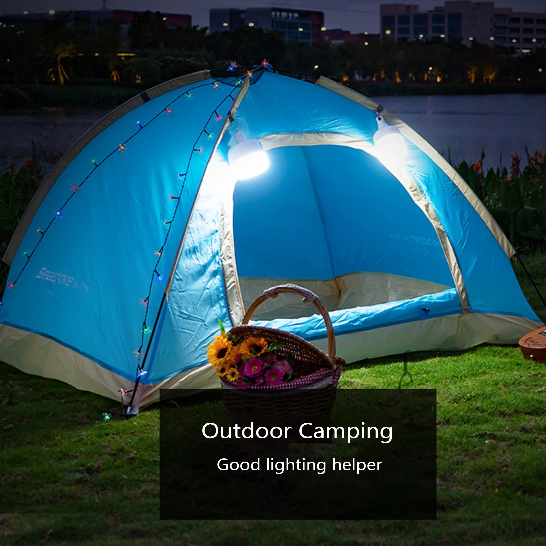 Camping lantern Outdoor rechargeable LED high brightness emergency light connected for camping and fishing portable