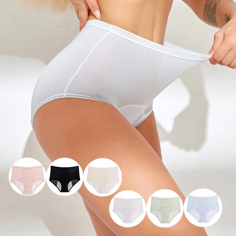 

Breathable High Waist Leak Proof Menstrual Panties Women Cotton Physiological Briefs Widen Female Period Pants Underwear