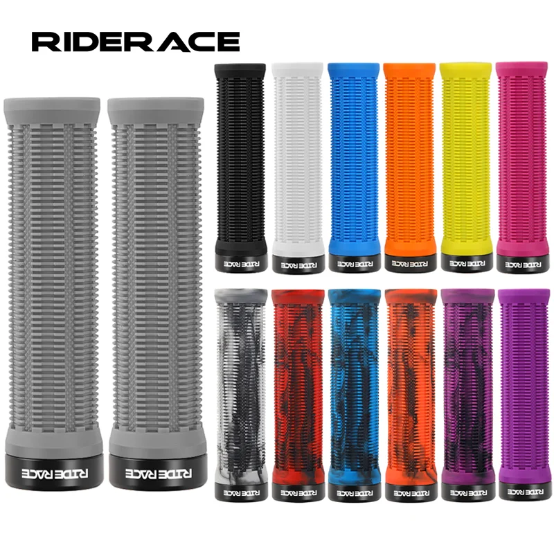 MTB Grips TPR Rubber Ergonomic Comfortable Mountain Bike Handlebar Grips Anti-Skid Shock-Absorbing Bicycle Handlebar Cover 1Pair