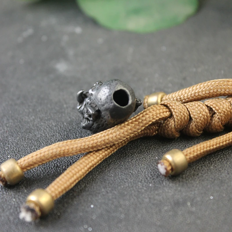 Black Brass Orcish Warrior Chief Knife Beads DIY Paracord Rope Accessories Durotan Figurines Lanyard Pendant EDC Outdoor Tool paracord accessories,paracord lanyard pendants