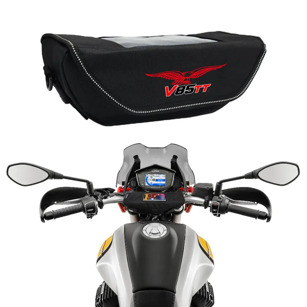 For Moto Guzzi V85 TT V85TT Motorcycle accessory  Waterproof And Dustproof Handlebar Storage Bag  navigation bag wosawe motorcycle navigation bag waterproof mobile phone touch screen storage scooter motorcycle waist bag moto accessories
