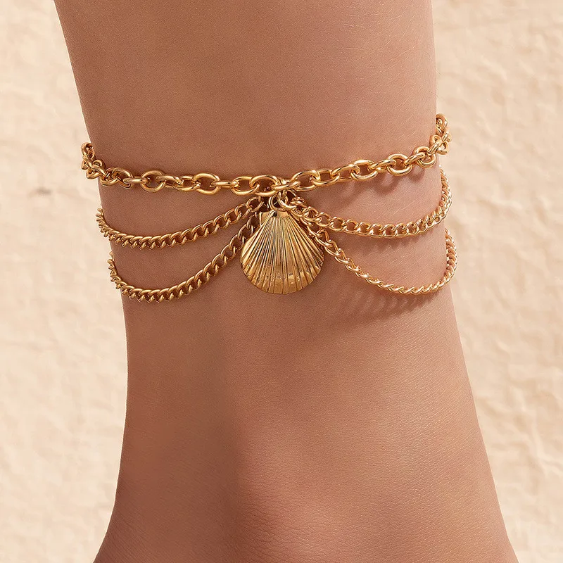 Boho Gold Silver Color Tassel Chain Bracelet Anklet Charms Snake/Starfish/Heart Sexy Leg Ankle On Foot Chain Beach Jewelry - Image 3