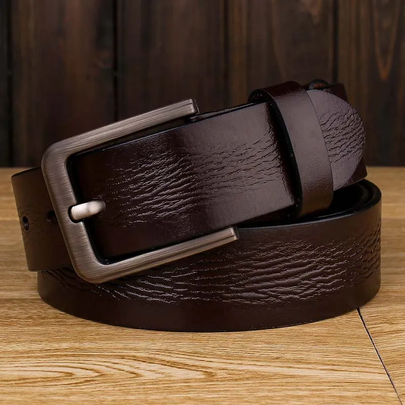 

Leather Men Belt Cow Genuine Leather Belt Retro Pin Buckle Big Large Size Male Belts Cinturones Para Hombre Cowboy Classy Jeans