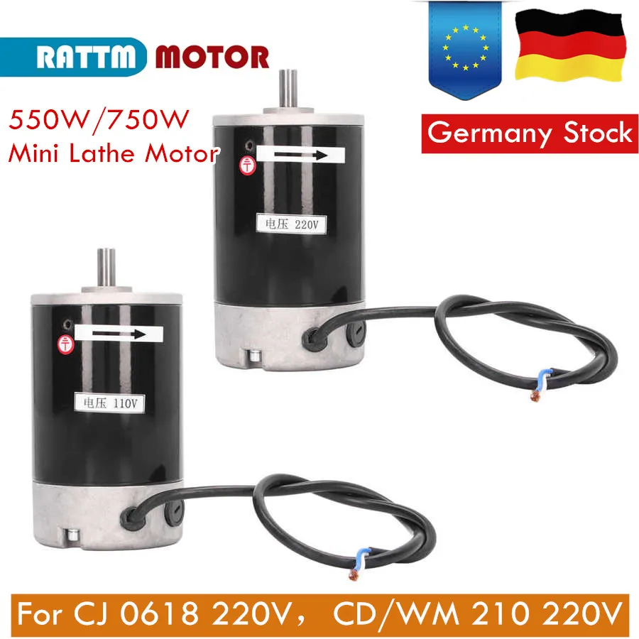 Alto Torque Escovado dc Motor Mini Torno Parte Acessórios cj 0618 Cd210 Wm210 550w 750w 220v eu Stock