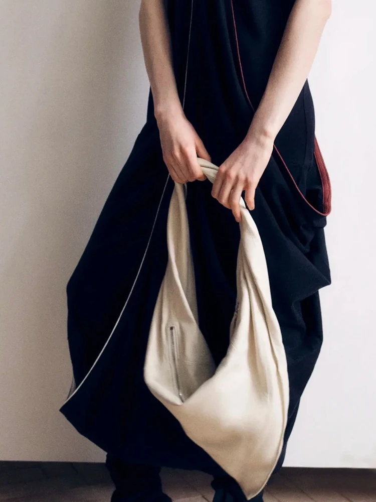 Trendy Casual Crossbody Bag Pure Color sheepskin Leather Women's Handbag Retro Single Shoulder Bag Popular Style Hot Sale