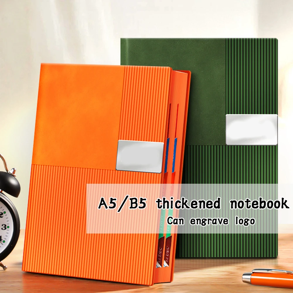 

(Can Engrave Logo) A5/B5 Soft Leather Business Notebook, Student Notepads, Thickened Subject Notebook, Meeting Minutes, Diary