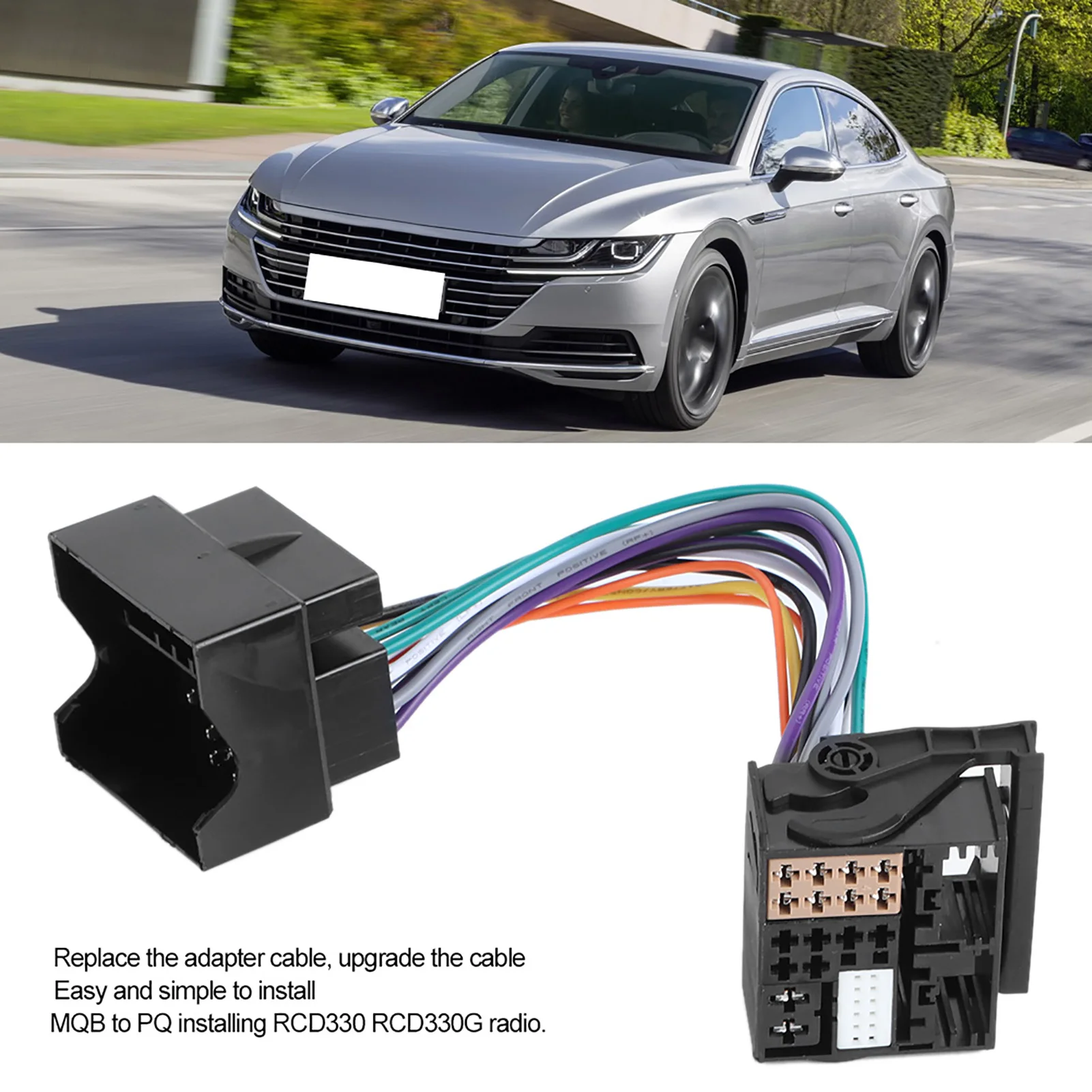 Adaptador de Radio para coche, arnés de cables, RCD330, RCD330G, PQ a MQB