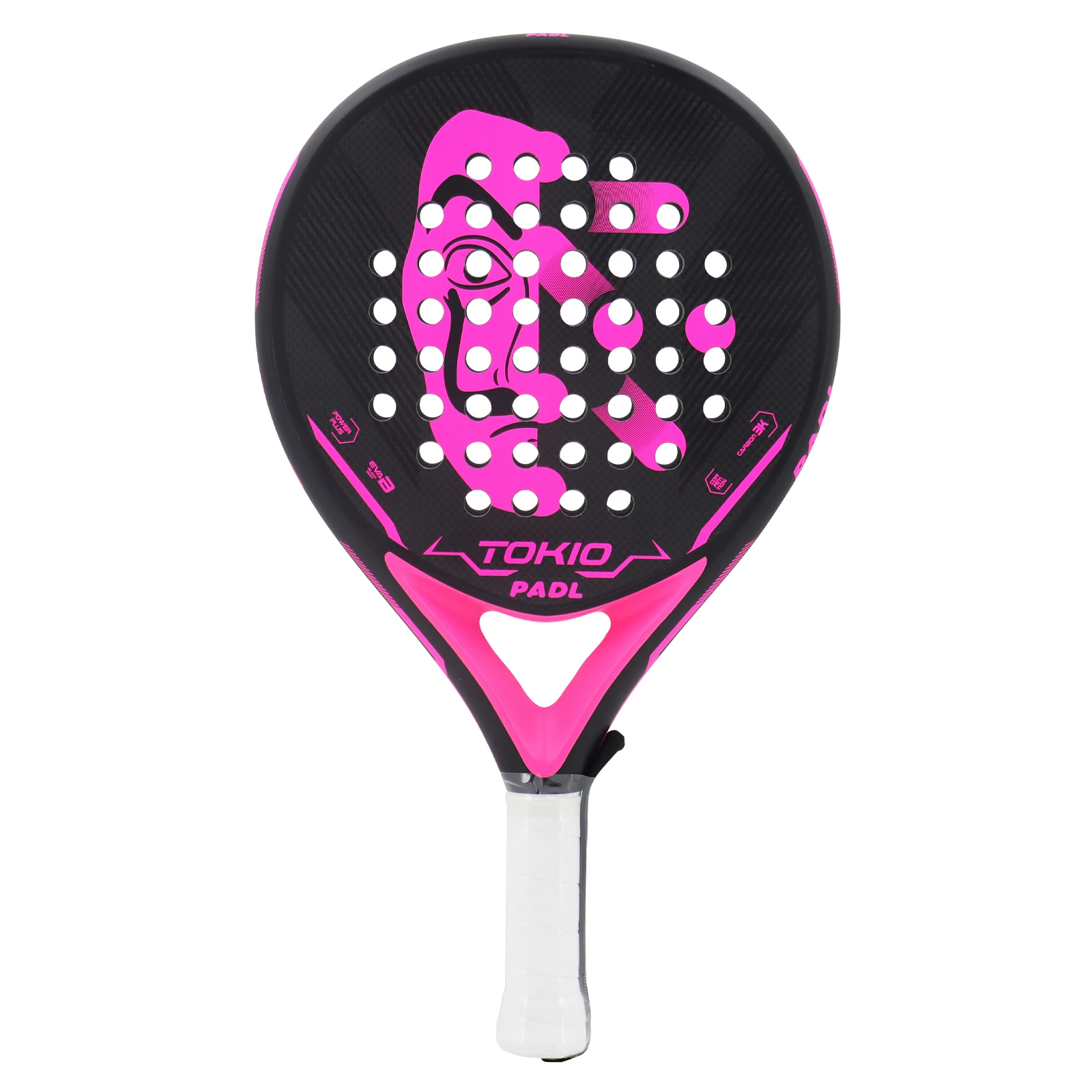 Carbon Fiber Paddle Racket 3K 12K 18K Fiber rough finish with Eva Soft Memory Foam Core Round Shape High Balance tennis racket,padel racket