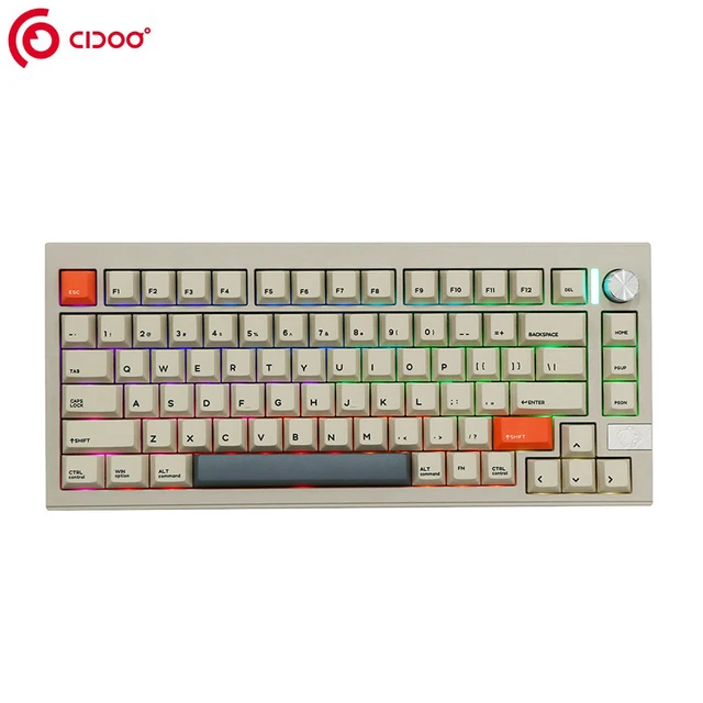 Cidoo-メカニカルキーボードV75経由でプログラム可能,トライモード 