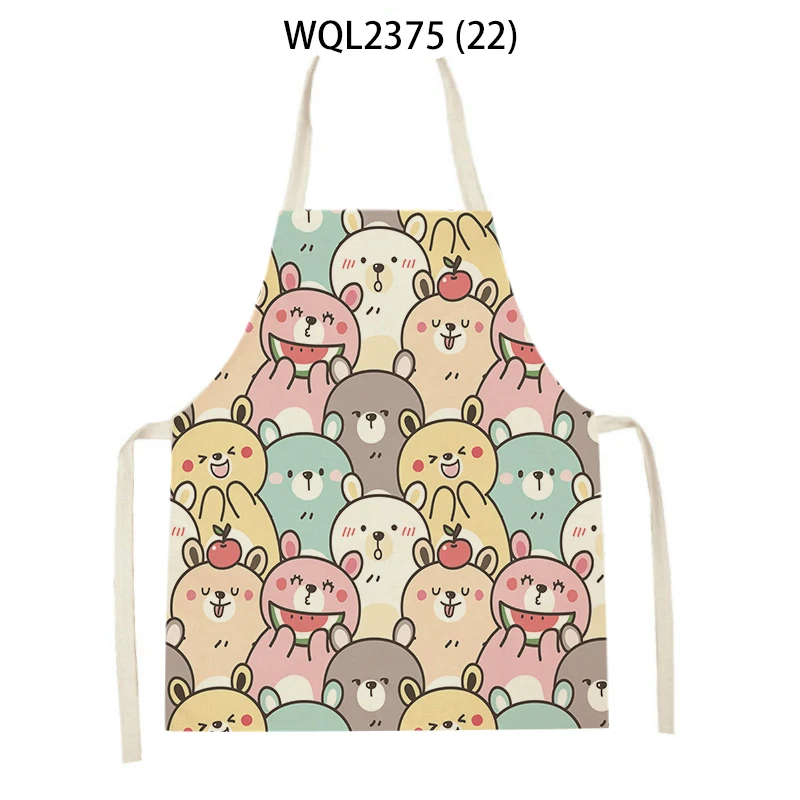 

Ute Cartoon Animal Bear Kitten Apron Children's Parent-child Apron Home Sleeveless Cooking and Baking Apron Cleaning Tool