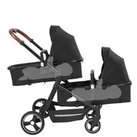 Poussette double multifonctionnelle portable, poussette double légère, poussette double pliable 2