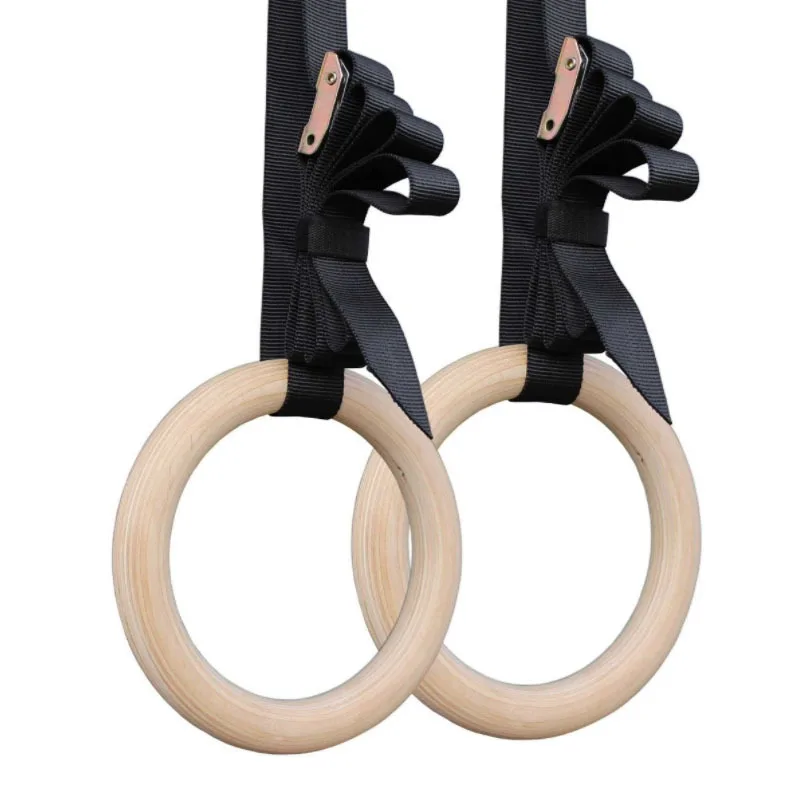 New Wooden 28mm Exercise Fitness Gymnastic Rings Gym Exercise Crossfit Pull Ups Muscle Ups