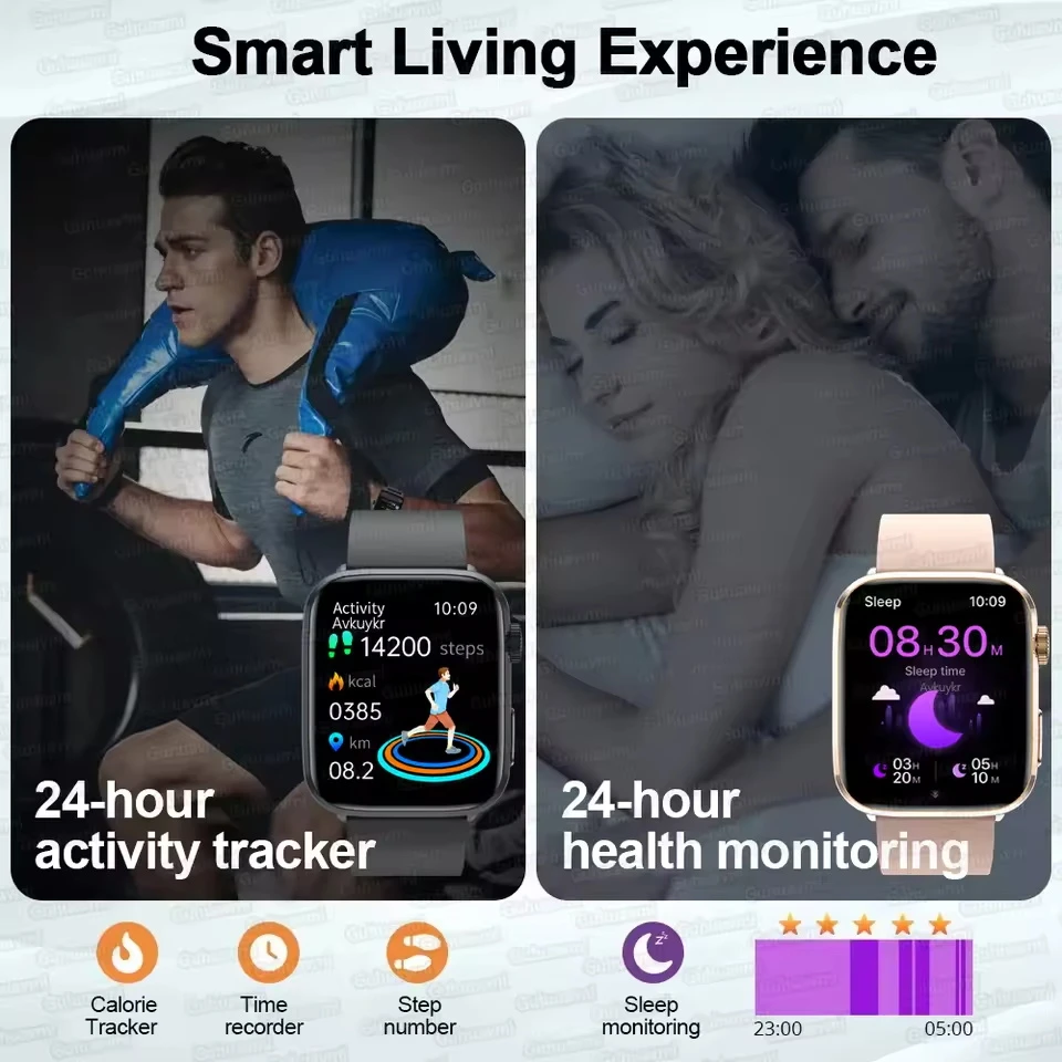 2026 Fashion Man Women New SmartWatch 1.85'' HD AMOLED Screen NFC Bluetooth Call Health Monitor Waterproof Watch For Android iOS 5