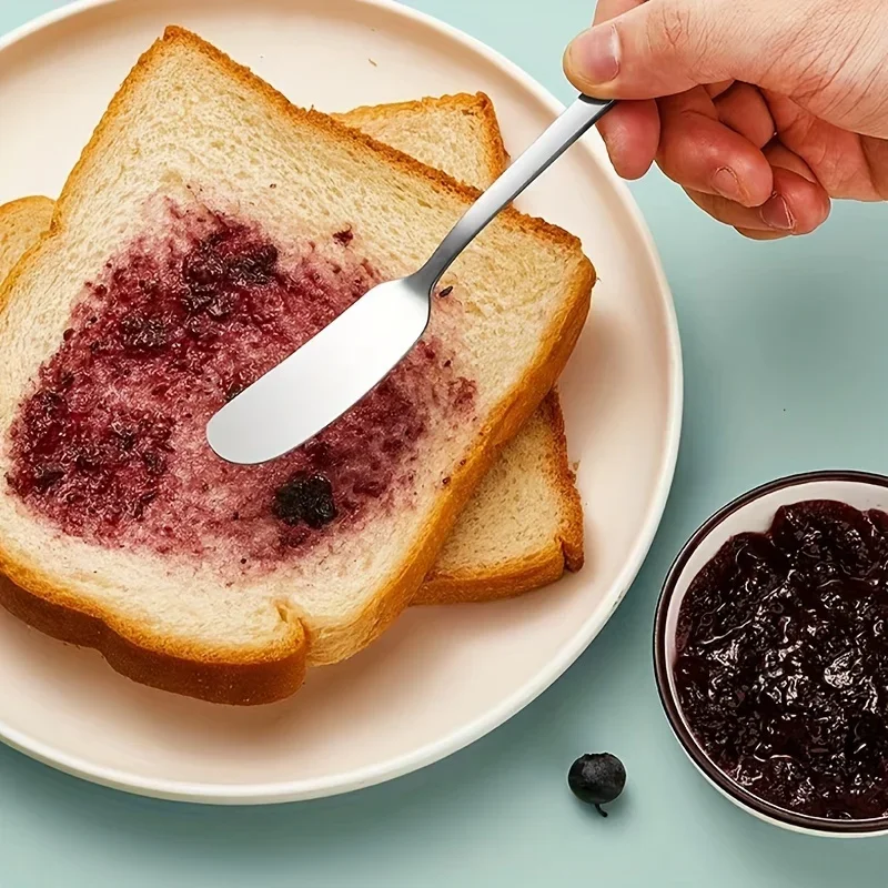 Stainless Steel Long Handle Butter Knife Cheese Bread Jam Cutter Spreaders Spoons Western Food Tableware Kitchen Gadgets 10/1pcs