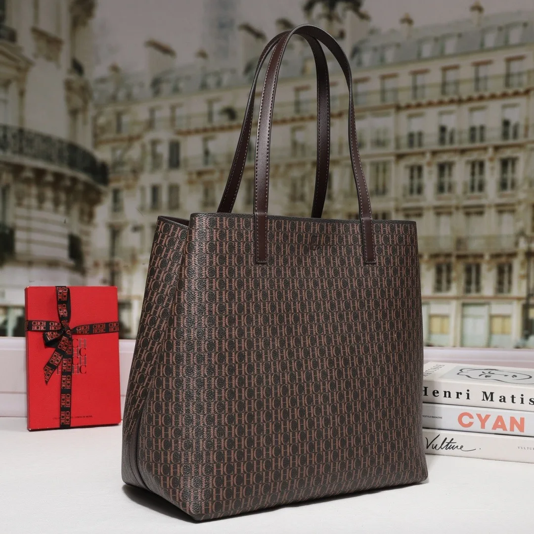 CILMI HARVILL CHHC Women's 2024 Large Bucket Bag Portable Single Shoulder Armpit Bag Large Capacity Leather Pattern Portable